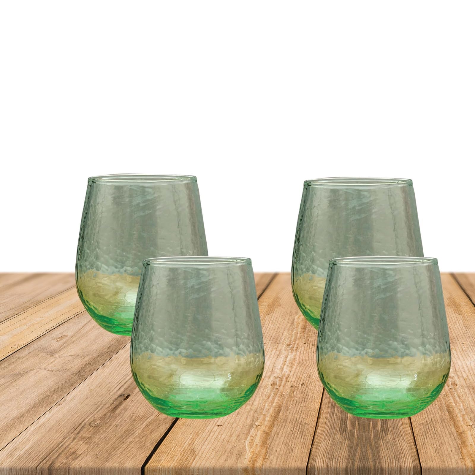 NATURAHIVE Everyday Drinking Glasses Set of 4 Drinkware Glasses, Kitchen Glasses for Cocktail, Iced Coffee, Ice Tea, Wine, Whiskey, Water, 4 Short Dof Drinking Glass Juice Glass Set of 4 PCS