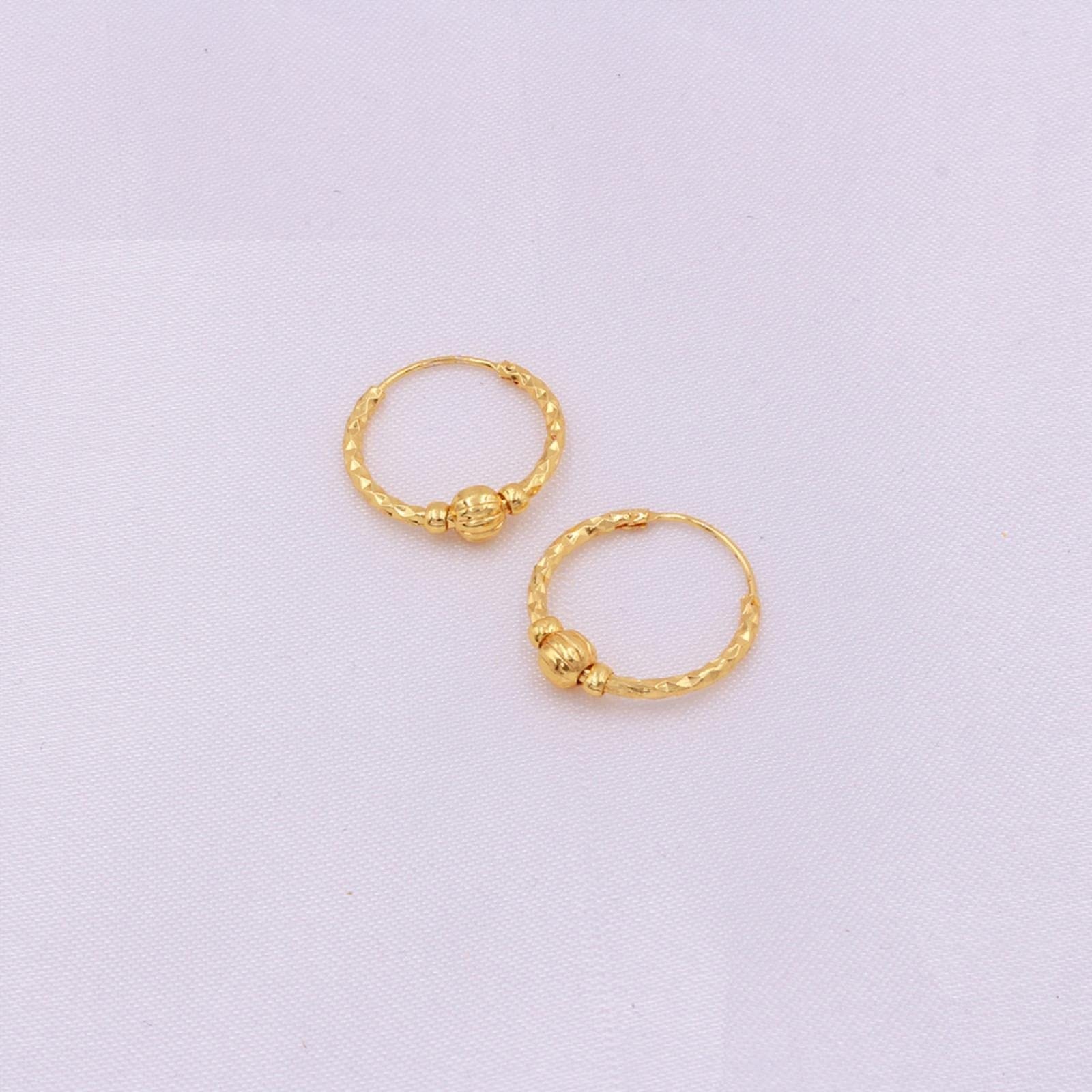 Earings Hoops Pircing African 24k Gold Color Round Small Hoop Earrings Ethiopia Jewelry For Women Wife Wedding Party Girls Gifts