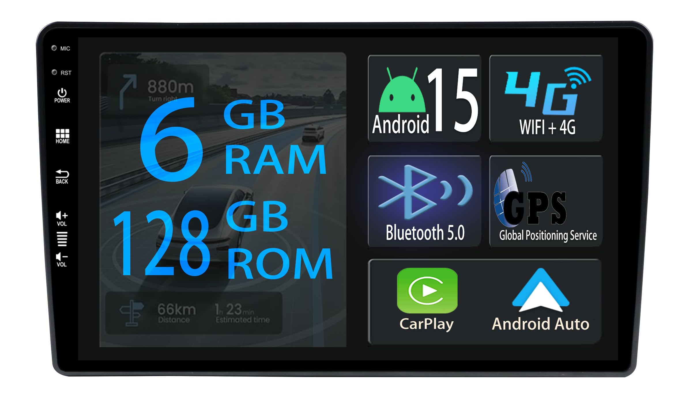 [6+128GB] Keconsing 9 Zoll Android 15 Autoradio for Renault Dacia Duster Logan Sandero Dokker Lodgy Radio Carplay Stereo Wireless Car Play GPS Auto Navi Bildschirm Bluetooth Navigation Player