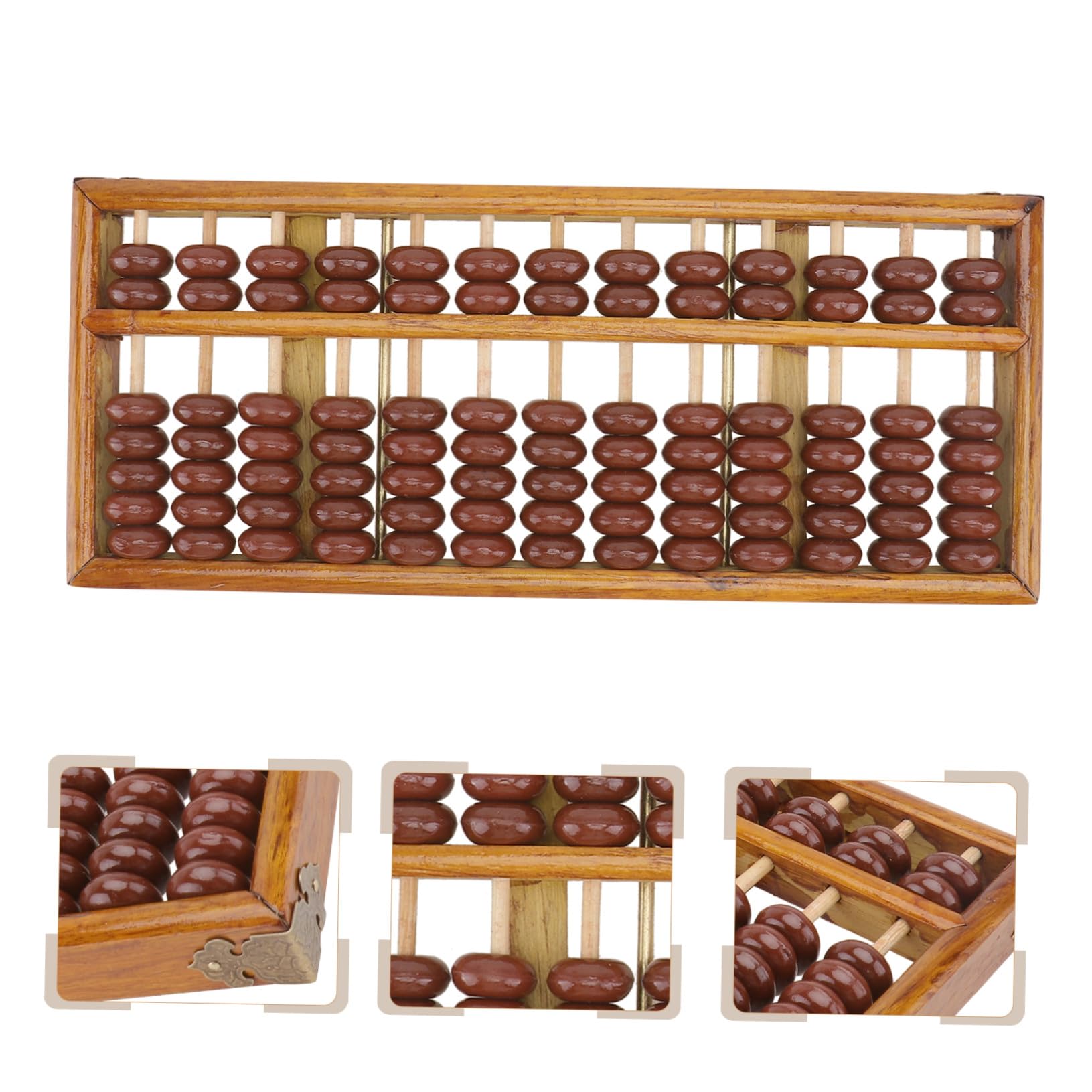 NOLITOY Ábaco de 13 Varillas y 7 Cuentas de Madera Color Coffee