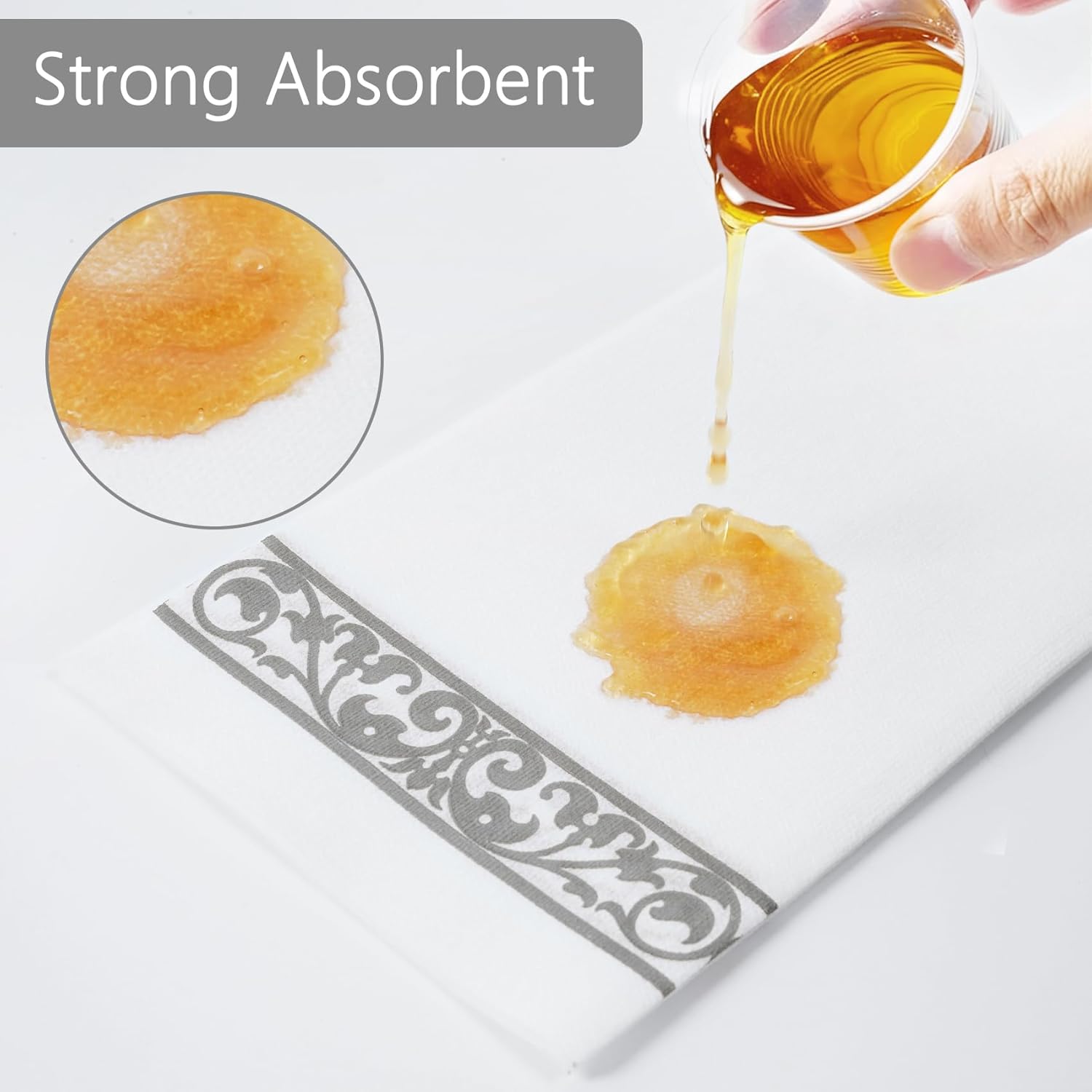 100 Pack Disposable Bathroom Napkins, 12" x 17" Linen-Feel Soft and Absorbent Paper Guest Towels, Dinner Napkins Hand Towels for Kitchen, Parties,Weddings,Event - Image 4