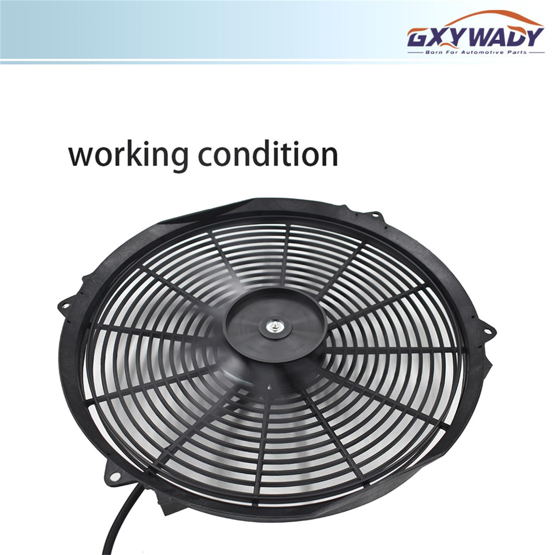 GXYWADY Ventilador eléctrico de radiador de 16 pulgadas, 3000 CFM, interruptor de cableado, kit de relé, color negro