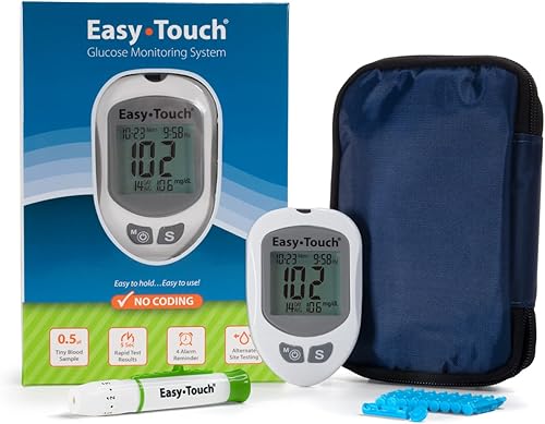 EasyTouch Sistema de monitoreo de glucosa con 3.3 ft, 10 lancetas giratorias, 1 dispositivo de punción