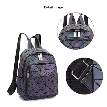 Amazon.co.jp: 幾何学バックパック 夜光バックパック ホロ
