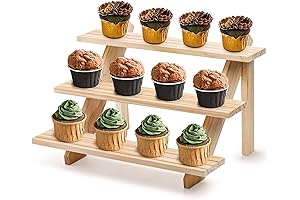 Coloch 3 Tier Display Stand: Rustic Tabletop Showcase for Cupcakes, Jewelry, and More