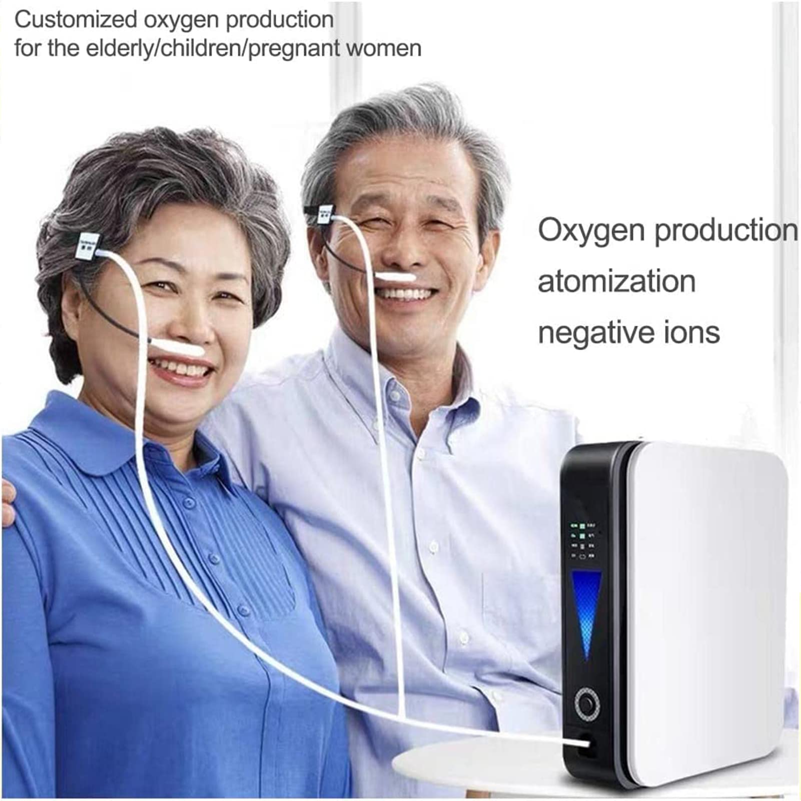 Concentrador De Oxígeno Portátil, Generador De Oxígeno De Alta Concentración Al 93% 1-2 L/min Flujo De Oxígeno Ajustable Generador De Oxígeno Barra De Oxígeno