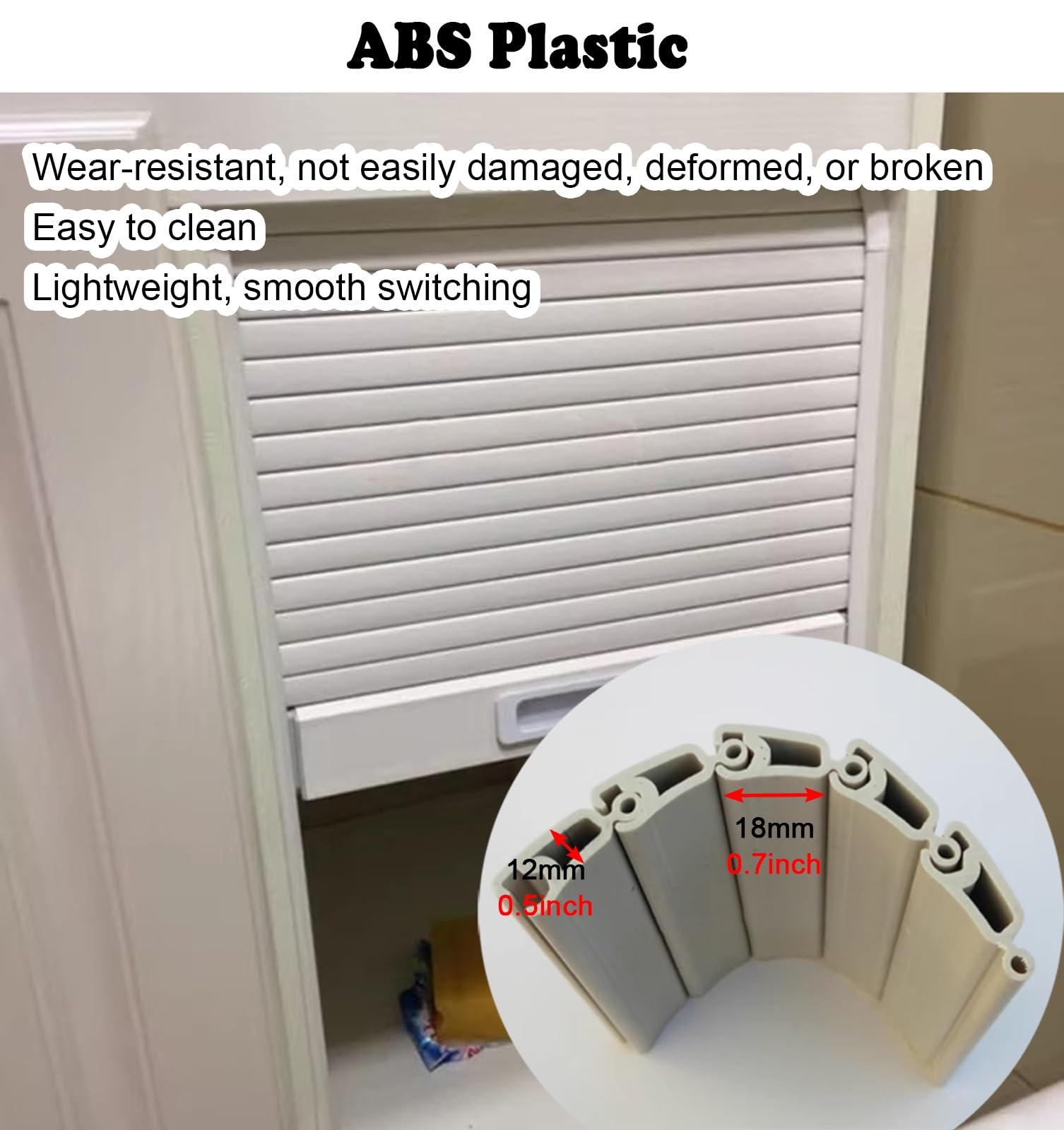Portes pliantes Kit de porte à rideau durable avec rail, portes coulissantes à enroulement pour bureau/cuisine/buanderie, porte rétractable personnalisable en taille et couleur