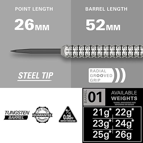 Miniatura 2 de Target Darts Artemis Tungsten Steel Tip Darts Set - 6 Pro Grip Shafts - 9 Pro Ultra Flights  Dart Wallet - Dart Counter App Coupon Bundle