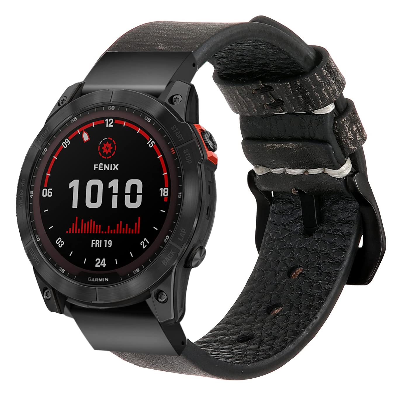 ESTUYOYA Leather Strap Compatible with Garmin Fenix 8-51mm / Fenix 7X Pro/7X/6X Pro/6X/5X//Enduro 3/Instinct 2X Solar/Epix 2 Pro 51mm/D2 Delta PX