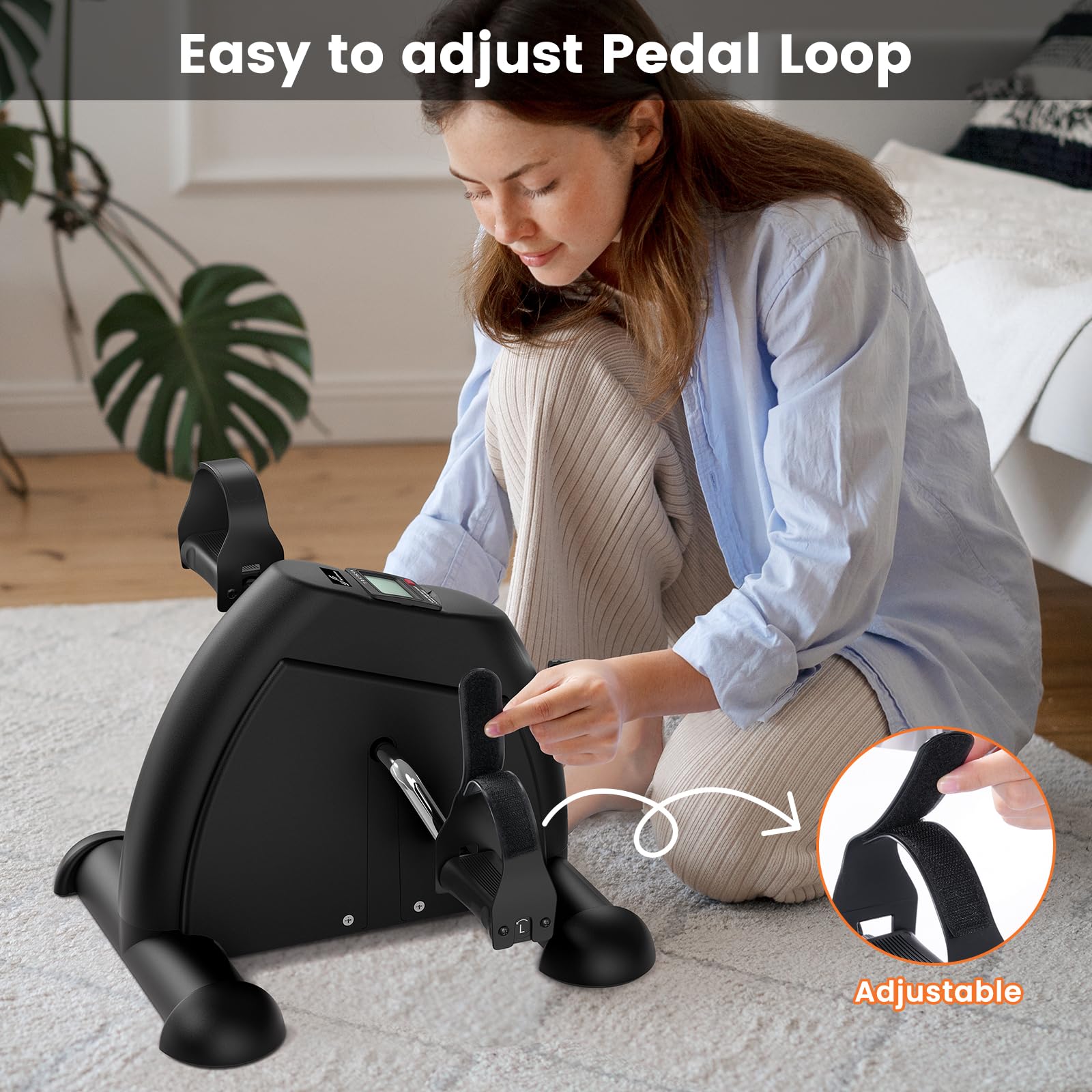 Sportneer Pedaltrainer für Senioren,Mini Heimtrainer mit LCD-Display, Fitnessgeräte für Zuhause – Tischfahrrad, Ergometer Senioren, Arm- und Beintrainer für Senioren mit Anti-Rutsch-Matte