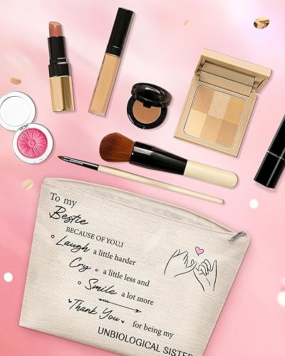 Miniatura 5 de Bolsa organizadora de maquillaje, hecha a mano, ideal para mujeres, mejores amigas, hermanas, recuerdos de viaje, cumpleaños, San Valentín, Pascua,