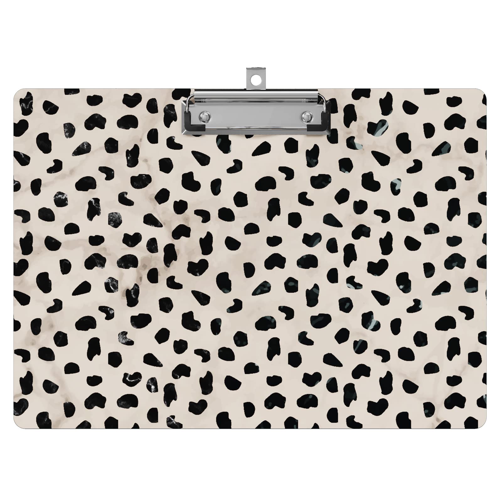 Clipboard with Designs A4 Letter Standard Size Hardboard Cute Landscape Clipboards Decorative with Low Profile Clip for Office School - Cheetah Spots(9" x 12.5") — image 1