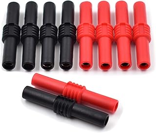 10Pcs Insulated 4mm Banana Plug Coupler Female to Female Banana Socket Jack Connectors for 4mm Banana Plug Extension Adapters