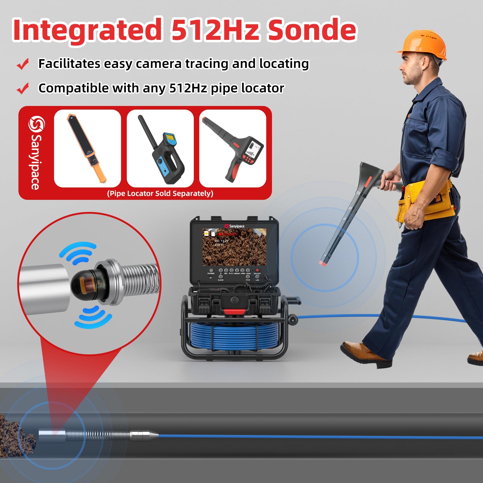 Teslong Articulating Borescope with Dual Lens Endoscope and 8+1 LED Lights | Mechanic Automotive HVAC Wall Inspection, 1.0MP HD, 4.5" IPS Screen, 32GB, IP67, Gooseneck, Carrying Case product image 15