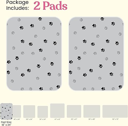 Miniatura 7 de Almohadillas lavables superabsorbentes para orina para perros, paquete de 2 almohadillas reutilizables superiores para entrenamiento de mascotas,