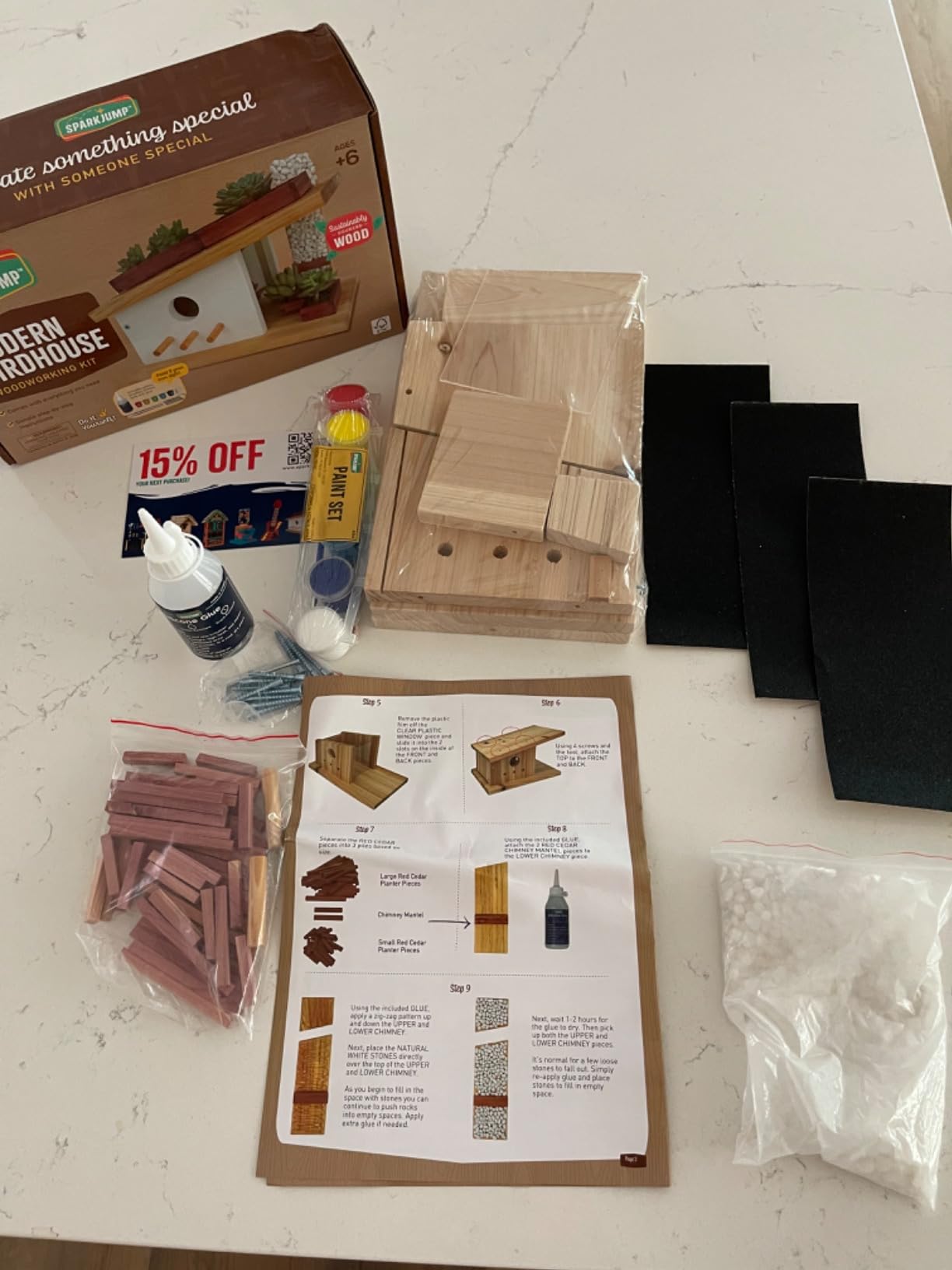 Modern Birdhouse Woodworking Kit