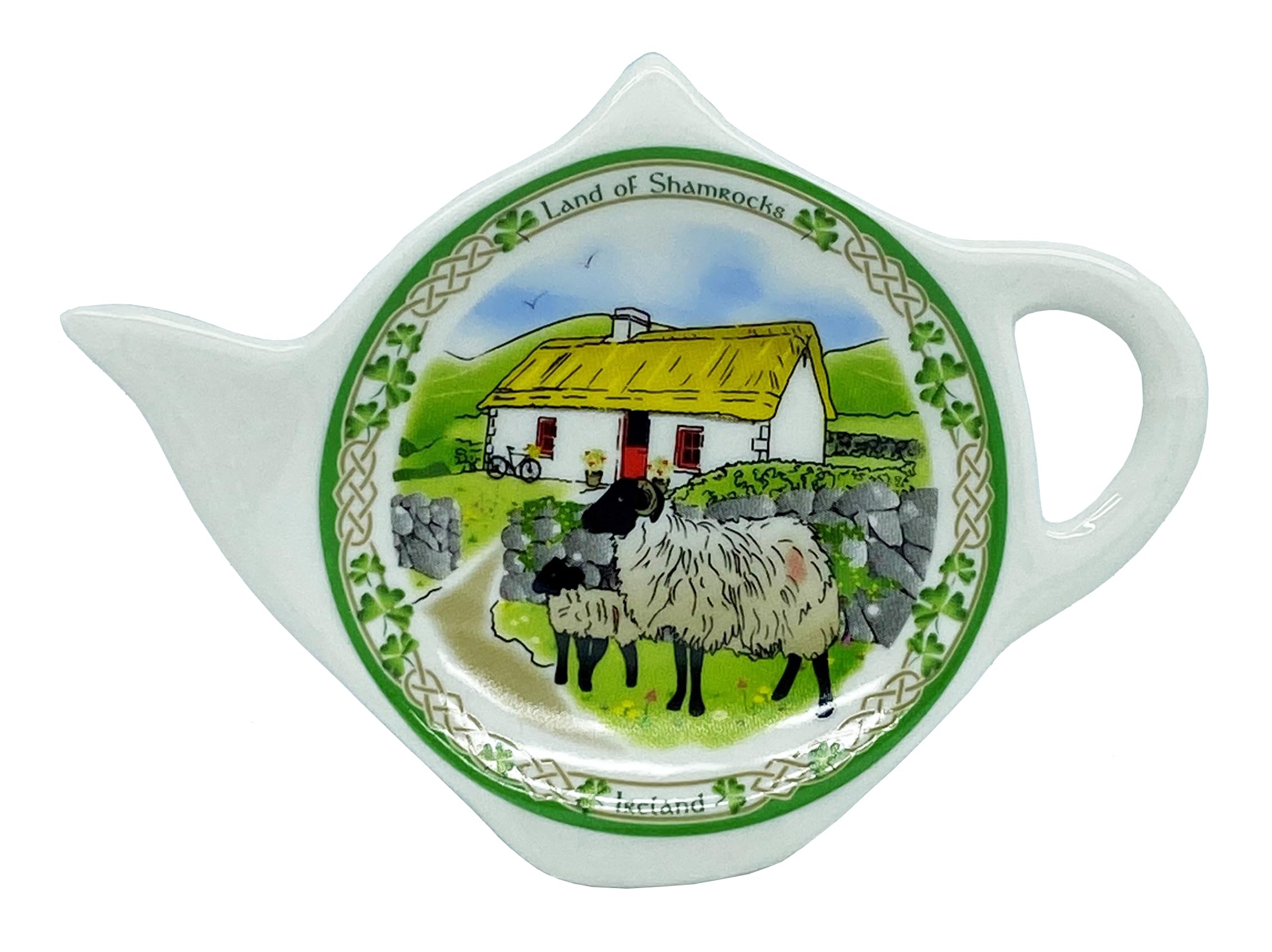 Royal Tara Bone China Ceramic Tea Bag Holder Farm Print Celtic Colors Tea Accessories Kitchenware Design Present Housewarming Gift W 5.9