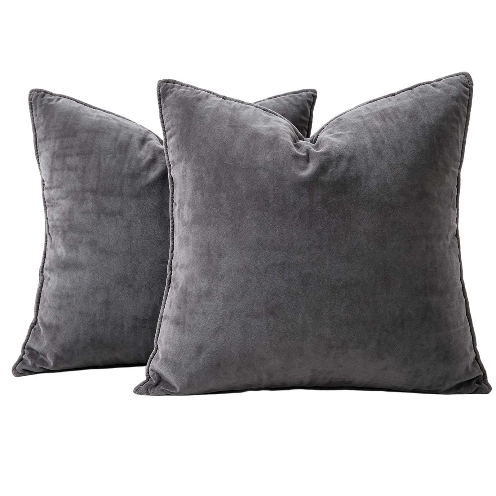 2 Pack Throw Pillow Covers 18x18 Inch Chunky Chenille Farmhouse Sofa Decor