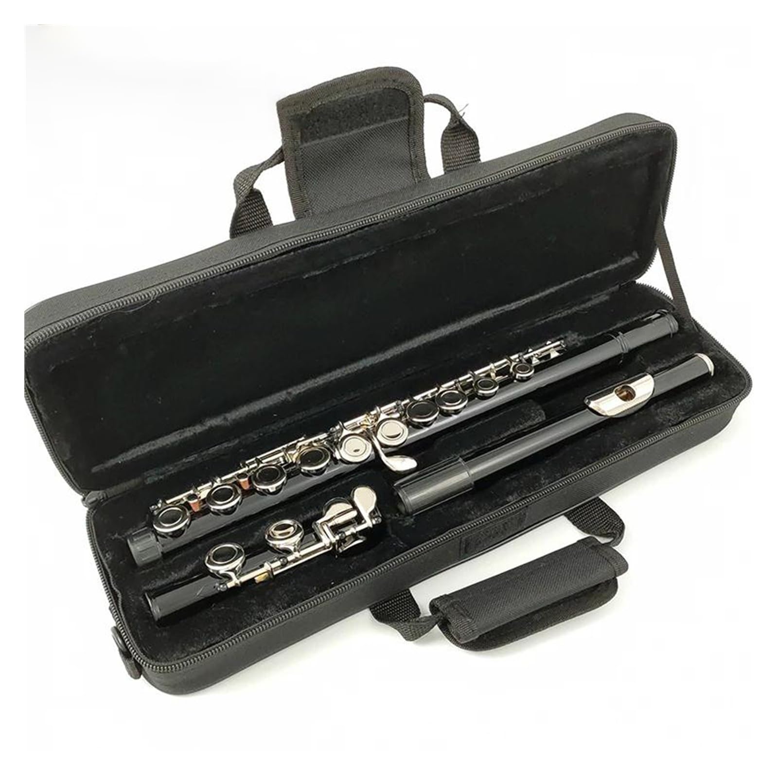 Flauta Negra Niquelada Con 16 Agujeros, Teclas C, Instrumento De Flauta, Cuproníquel, Niquelado, Con Llave E Flauta Travesera Kit