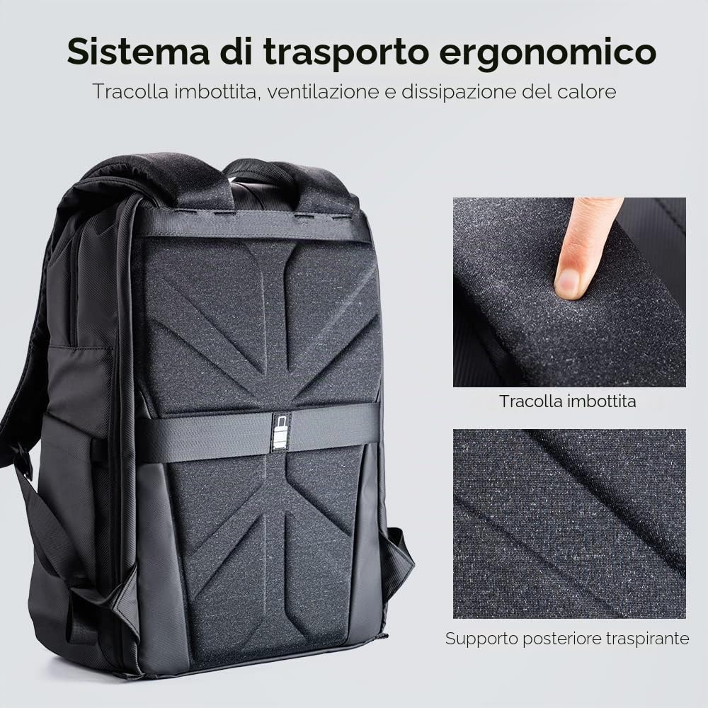 K&F CONCEPT Zaino per Fotocamera Professonale, 20L Borsa Fotocamera Fotografia Portatile, Multifunzionale Zaino Fotografico con Copertura Antipioggia, Scomparto per Laptop da 15.6 Pollici