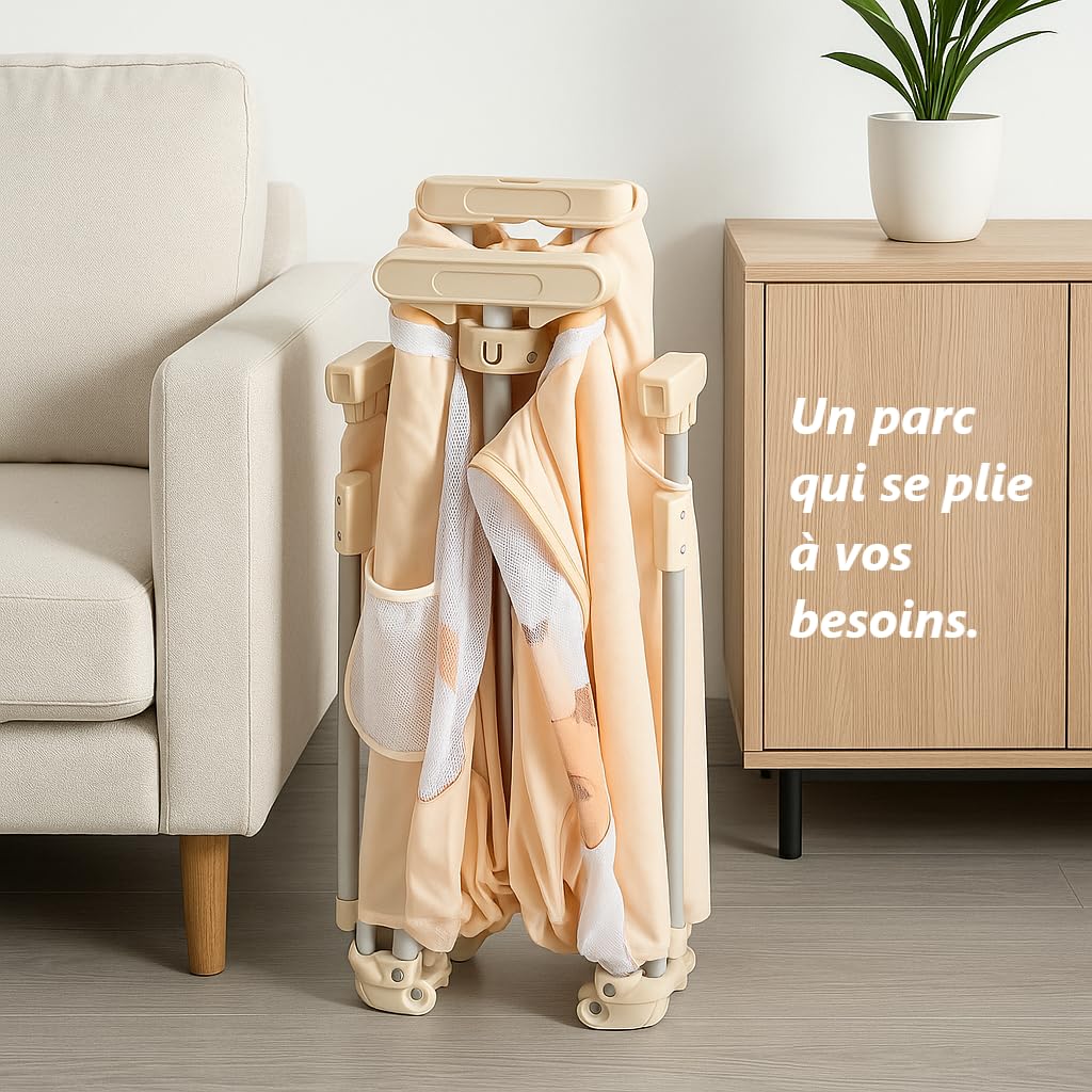 Parc bébé Pliable avec Tapis, Parc bébé à Domicile et en Voyage, Tissu Oxford, Centre d'activités intérieur et extérieur, Parc De Jeux avec Filet Respirant et Ventouses (130 x 130 cm)