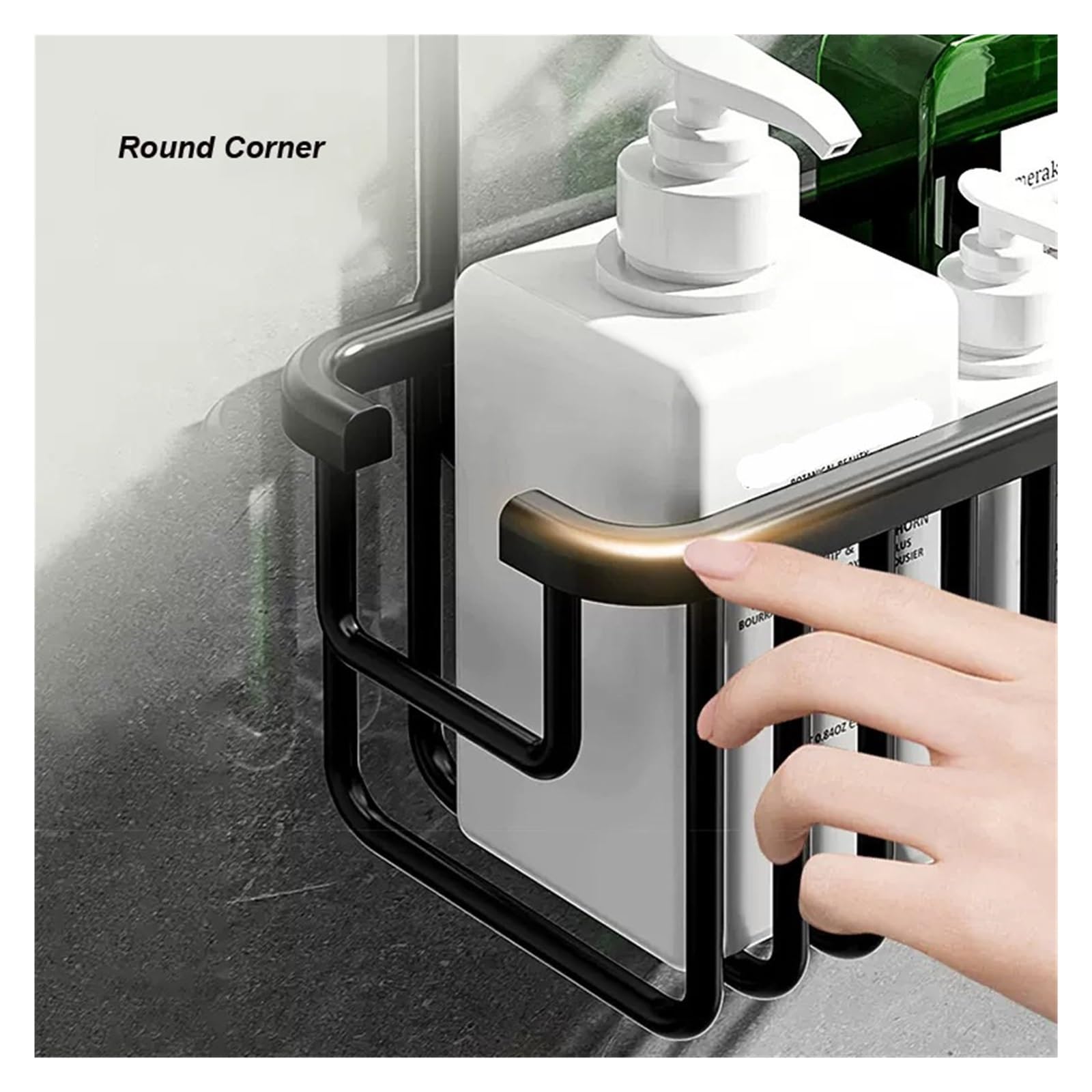 Generisch Estante extraíble sin perforación, Cesta de baño Aluminio, Estante for champú Perforaciones, Compatible con estantes y Ducha(2pcs Silver)