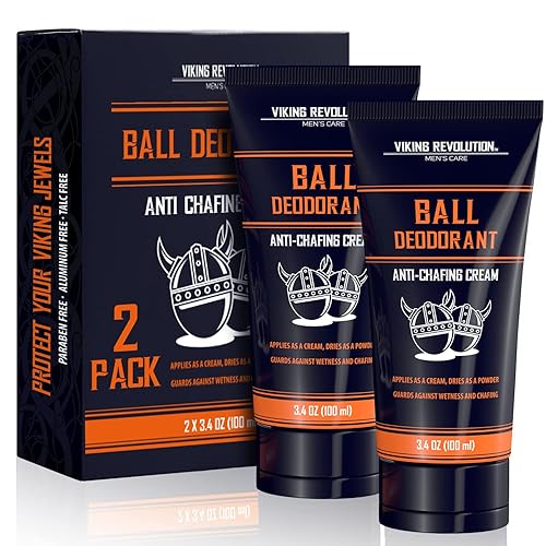 Viking Revolution Balls Desodorante para hombres con aloe vera y verdolaga Desodorante de ingle para hombres sin talco Crema de bola de secado