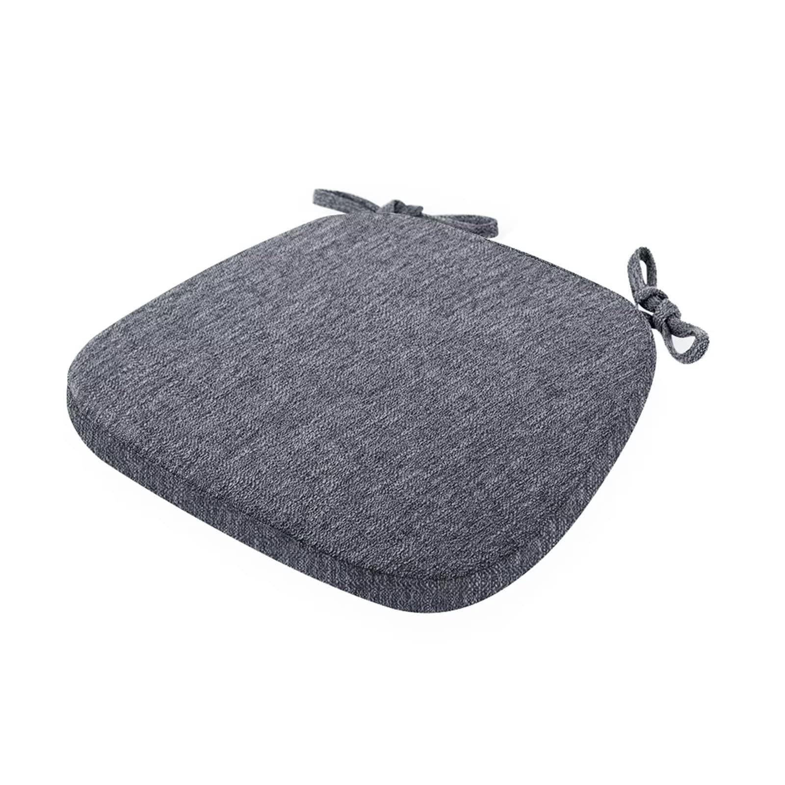 Yadlan Cojines Sillas Comedor Ovalados, Cojines Sillas Cocina Desenfundables Pack 2, Almohadillas para Sillas de Comedor con Lazos, 4.5cm Extra Gruesa Trapezoidal Almohadillas para Sillas Gris Oscuro