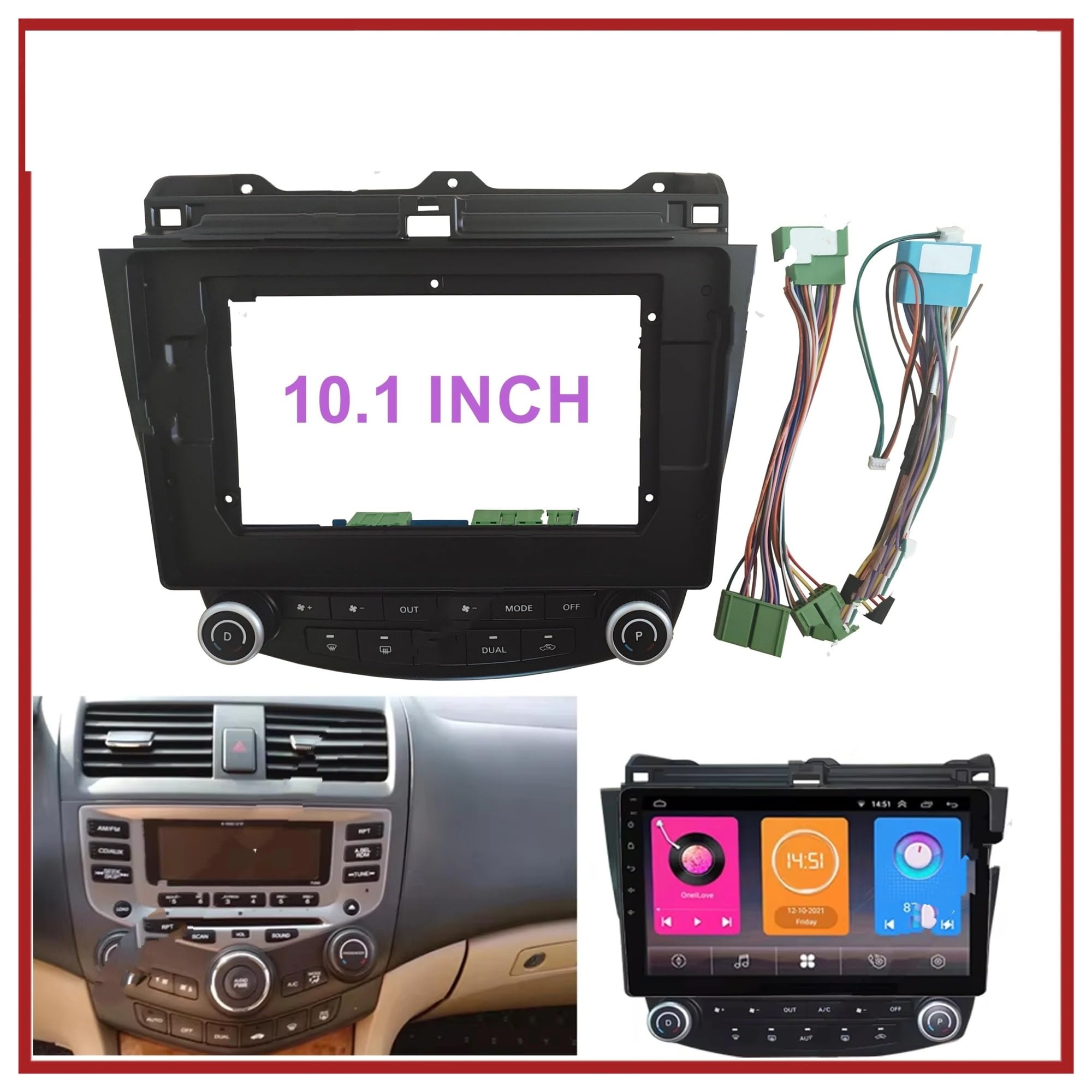 Mascherina Autoradio Cornice Stereo 10.1 Pollici Auto Radio Stereo Android MP5 Lettore GPS 2 DIN unità Testa Fascia Pannello Involucro Copertura Pagina per Accord 7 2003-2007