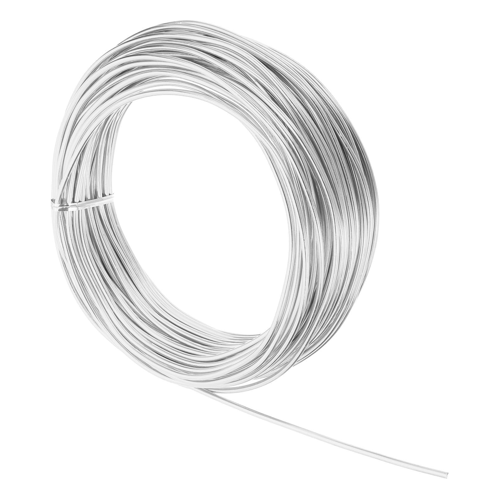 sourcing map 9 Gauge 3mm Aluminum Wire, 80 Feet Bendable Metal Craft Armature Wire for Jewelry Making DIY Beading Floral Wreath Wrapping Sculpting, Silver Tone