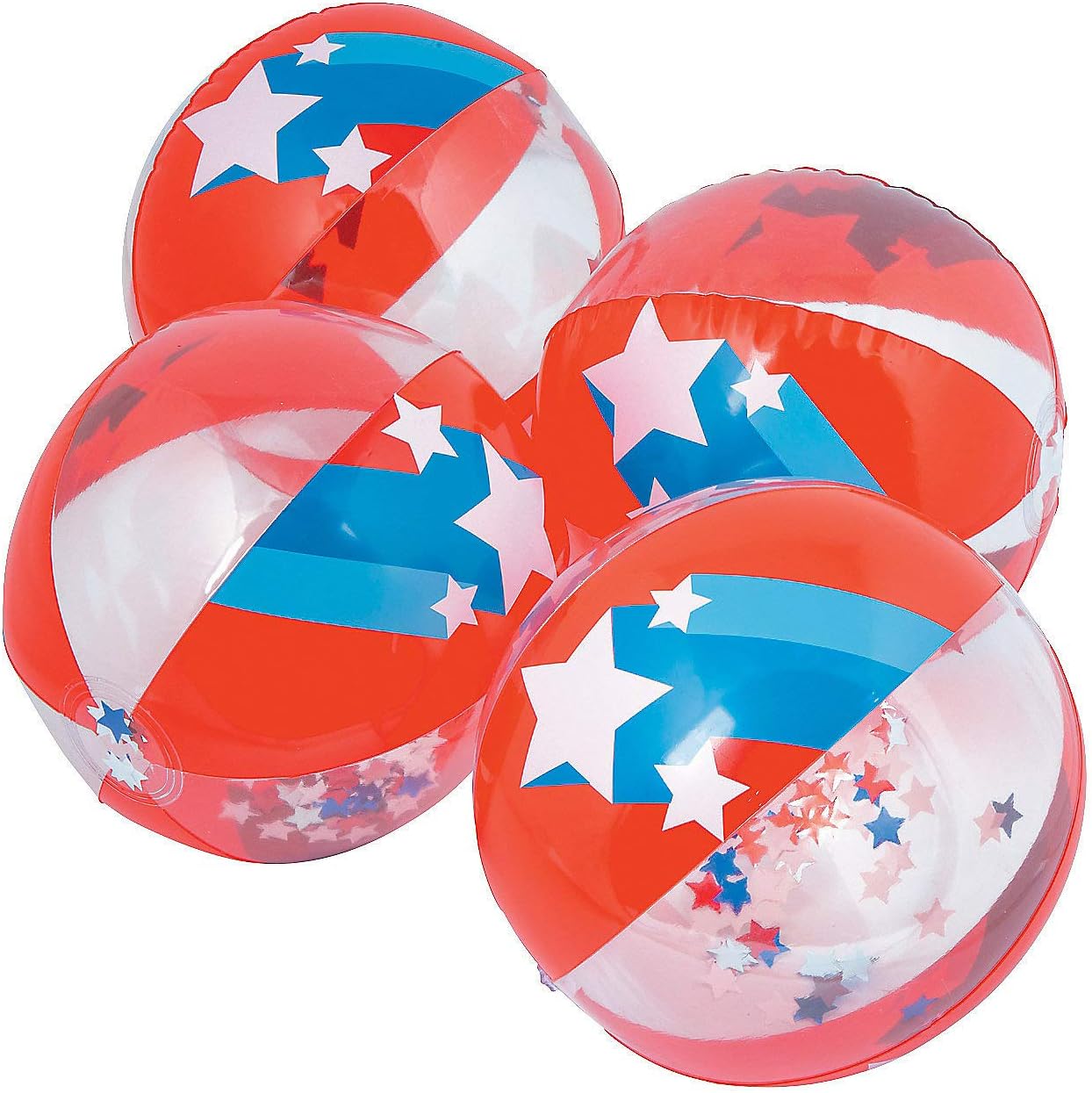 Patriotic Confetti Beach Ball - 12 Pieces