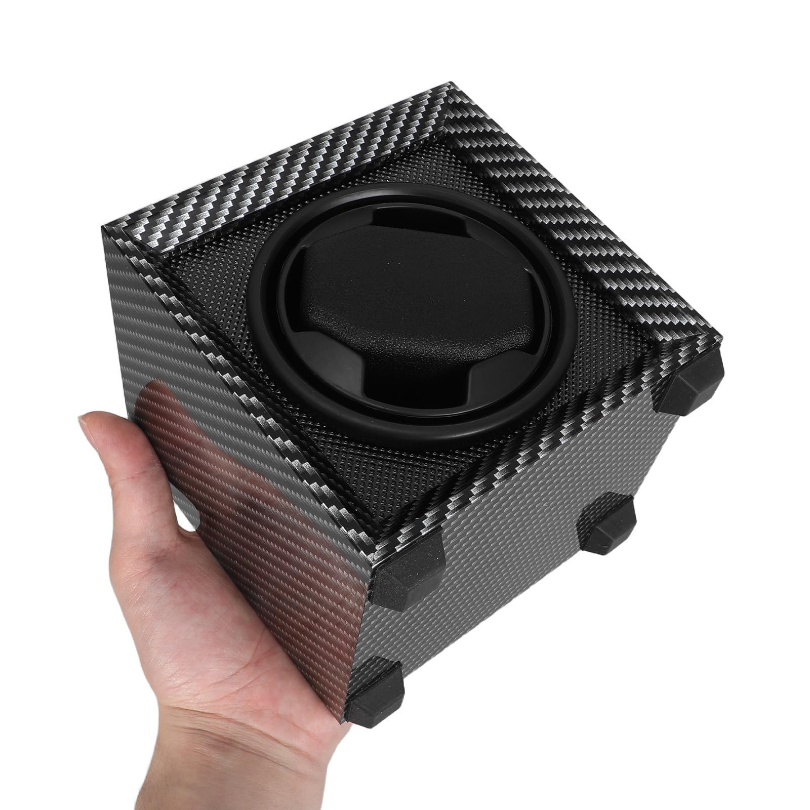 Avvolgitore Automatico per Orologi Meccanici in Legno Mdf Rotazione Silenziosa, Alimentazione USB e Doppia Velocità, per Scrivania e Ufficio