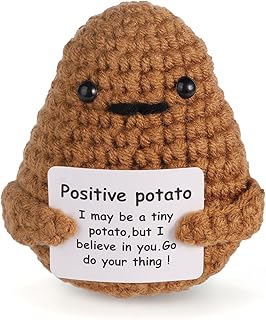 Funny Positive Potato, 3 Inch Cute Creative Knitted Positive Potato Interesting Wool Potato Doll for Party Decorations Birthday Encouragement (Brown)