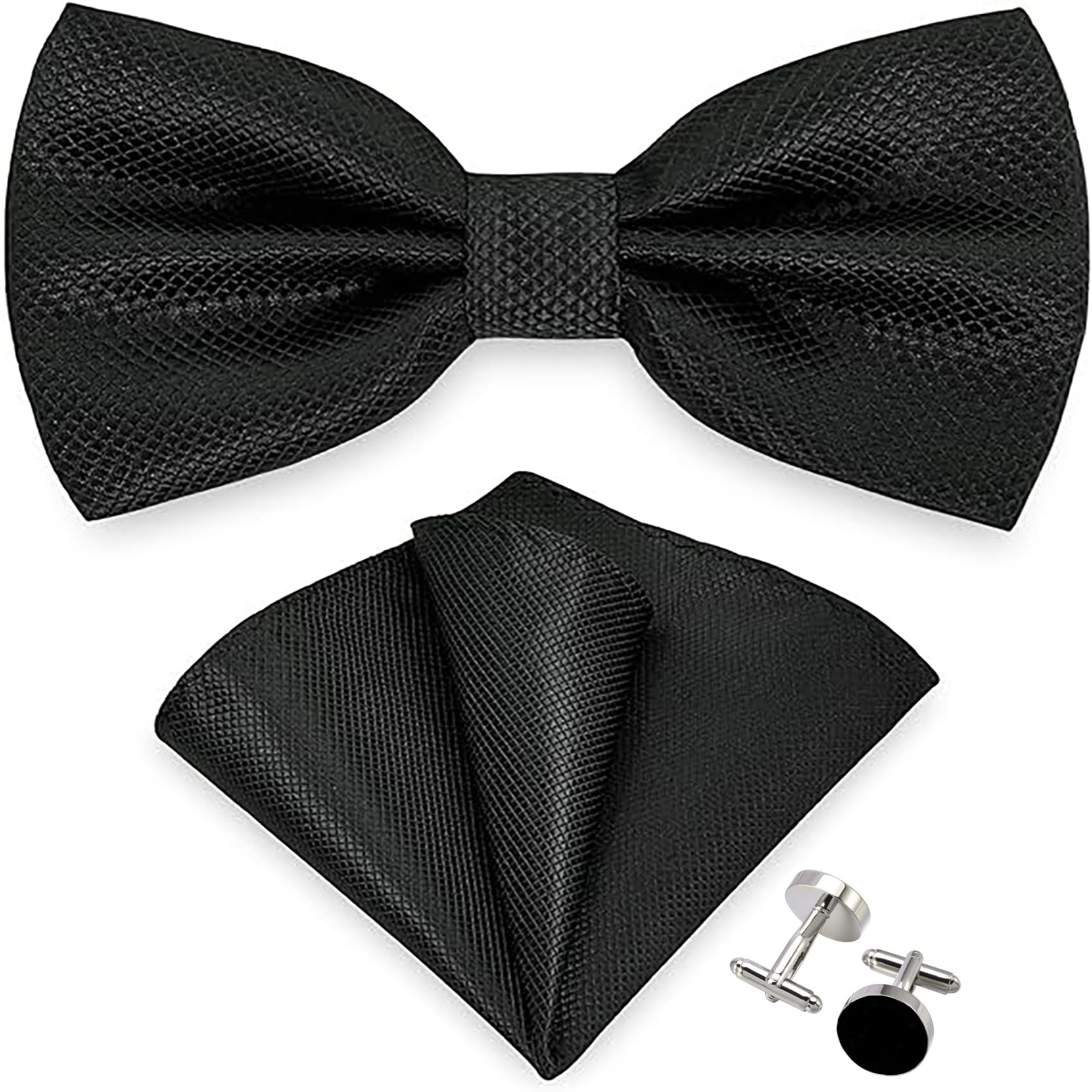 Set Papillon E Fazzoletto Da Taschino Coordinato Da Uomo - Blue - Foto 3