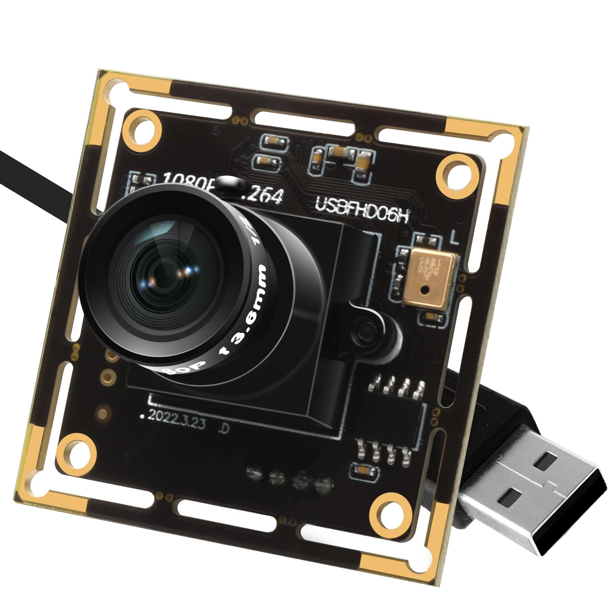 Modulo fotocamera USB 1080P per computer, 2 MP H.264 30 fps grandangolare mini UVC USB2.0 scheda webcam con microfono, fotocamera industriale incorporata Plug and Play per Windows, Linux, MacOS