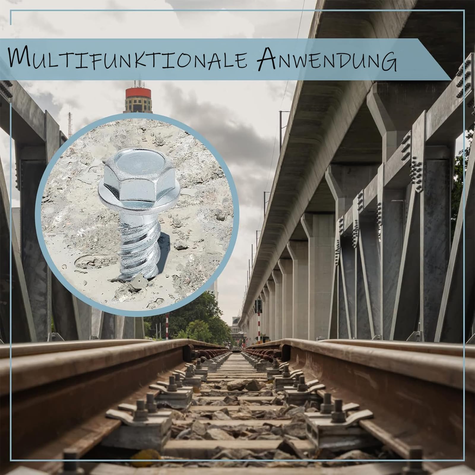 Viti Per Calcestruzzo M6x75 Mm Testa Esagonale - Zincate - Confezione Da 20 Pezzi - Foto 12