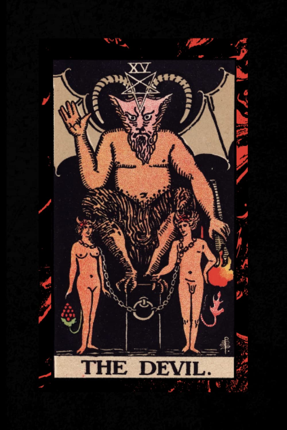 The Devil | 6x9 Paperback Lined Journal featuring a tarot card
