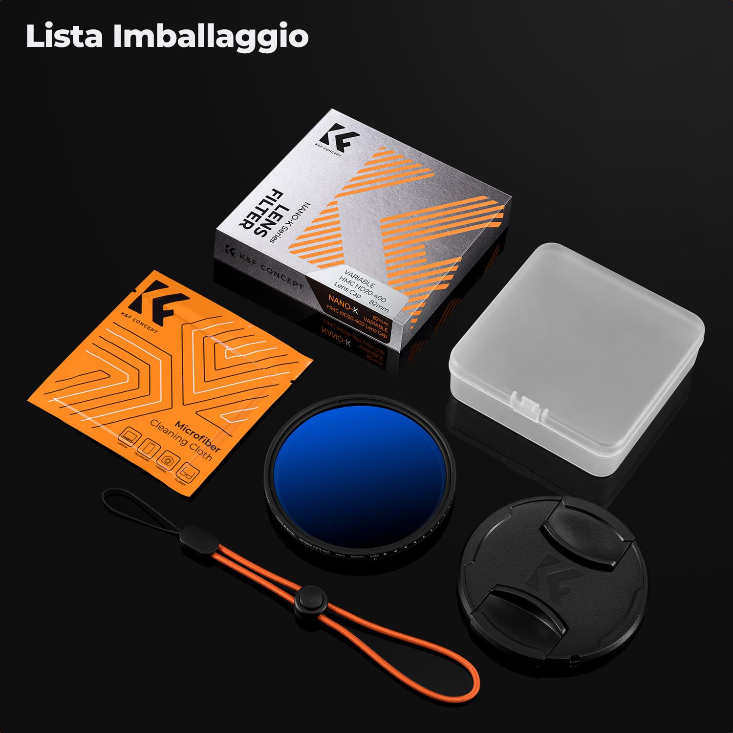 K&F CONCEPT Nano-Klear 40.5mm ND Filtro Variabile ND2-ND400 (1-9 Stop) Filtro ND Variabile di 18 Strati Rivestimento Nano in Vetro Ottico con Un Panni di Pulizia e Tappo per Obiettivi