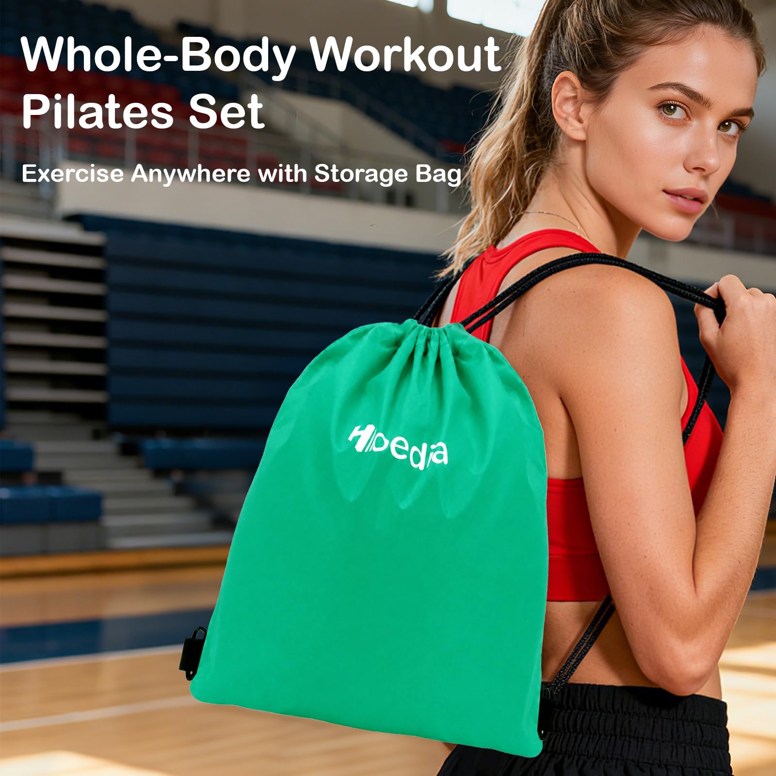 Hoedia Kit per Pilates da donna, attrezzatura per pilates con anello e | Anello per pilates, fasce di resistenza per palla da pilates, cinghia da yoga, cursori per core, calzini per allenamento a