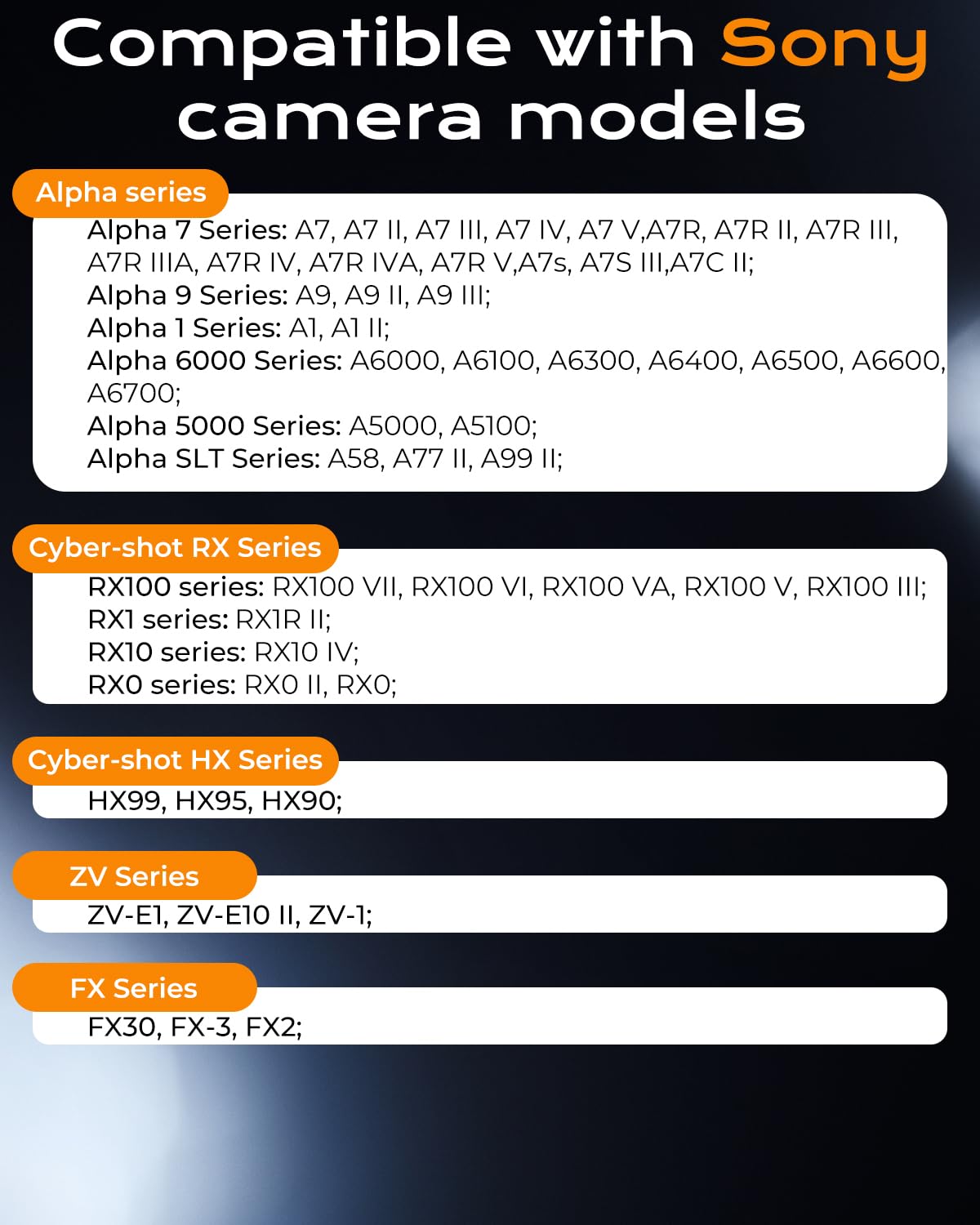 Mando a distancia inalámbrico recargable para cámara Sony | Para Sony A6400/A6700/A6100/A7 IV/A7 III/ZV-1/ZV-E10II/FX3/FX30/FX2/RX100 VII/A7 V/A1 II/A7C II/ZV-E1, sin pilas desechables