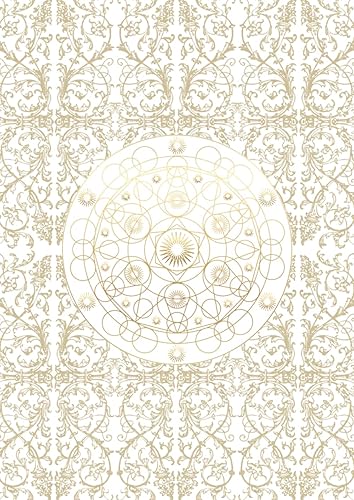 Energy planner 2022 Diary A4 Week view, slim, 13 months, Daily Planner and Extra Notes Pages, Moon phase Diary, Calendar, Personal Organiser, 8mm rule ... and Gold ornate design. (Energetic planners)