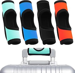 4 Pcs Luggage Handle Wraps for Suitcase, Comfort Neoprene Suitcase Handle Wraps, Soft Luggage Handle Covers for Carry On/Bag/Car Travel Accessories (4 Color)