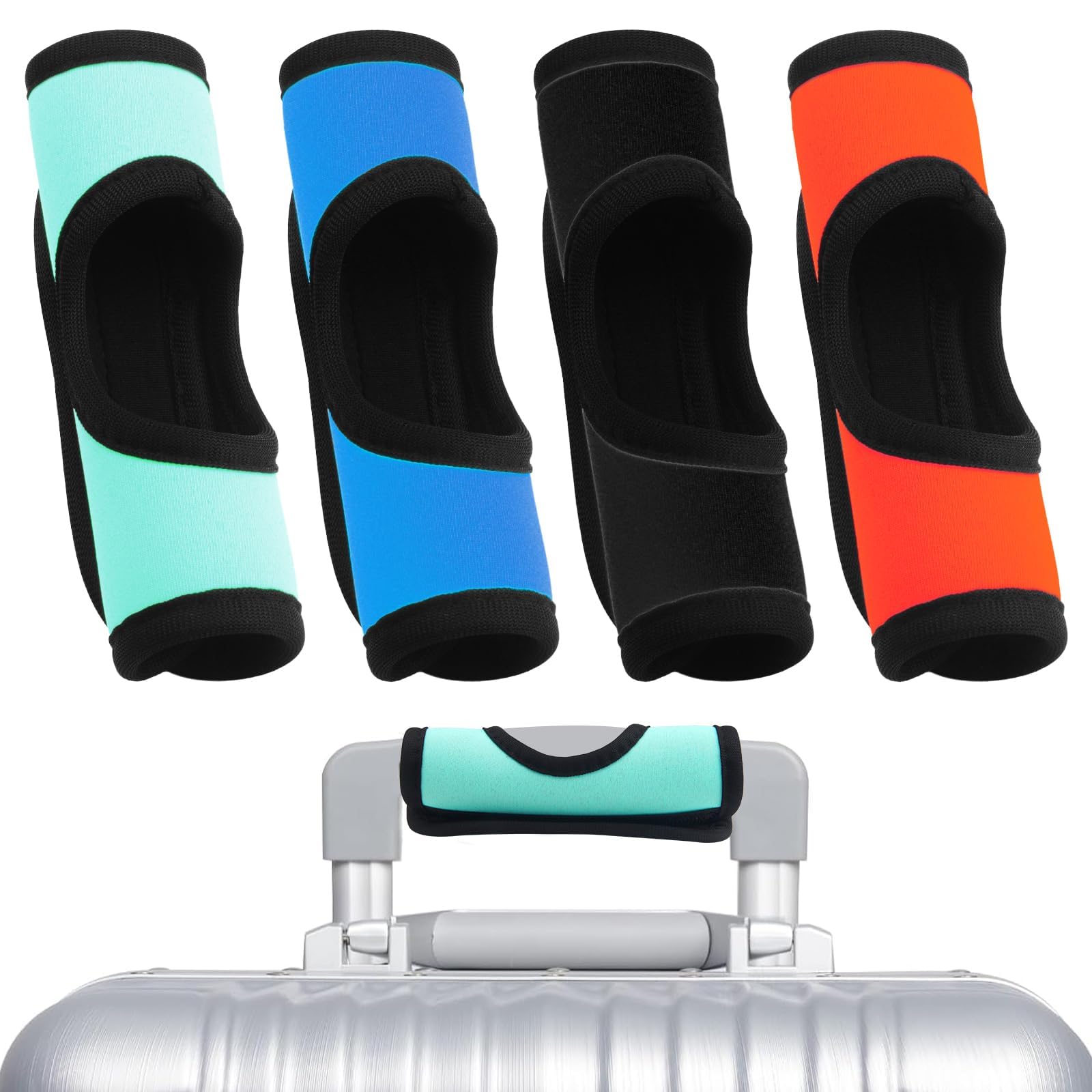 2Pcs Luggage Handle Wrap (1 Orange/1 Sky Blue) – Neoprene Suitcase Grip Cover, Anti-Slip Hollow Design Luggage Identifier for Travel Bags-image-46