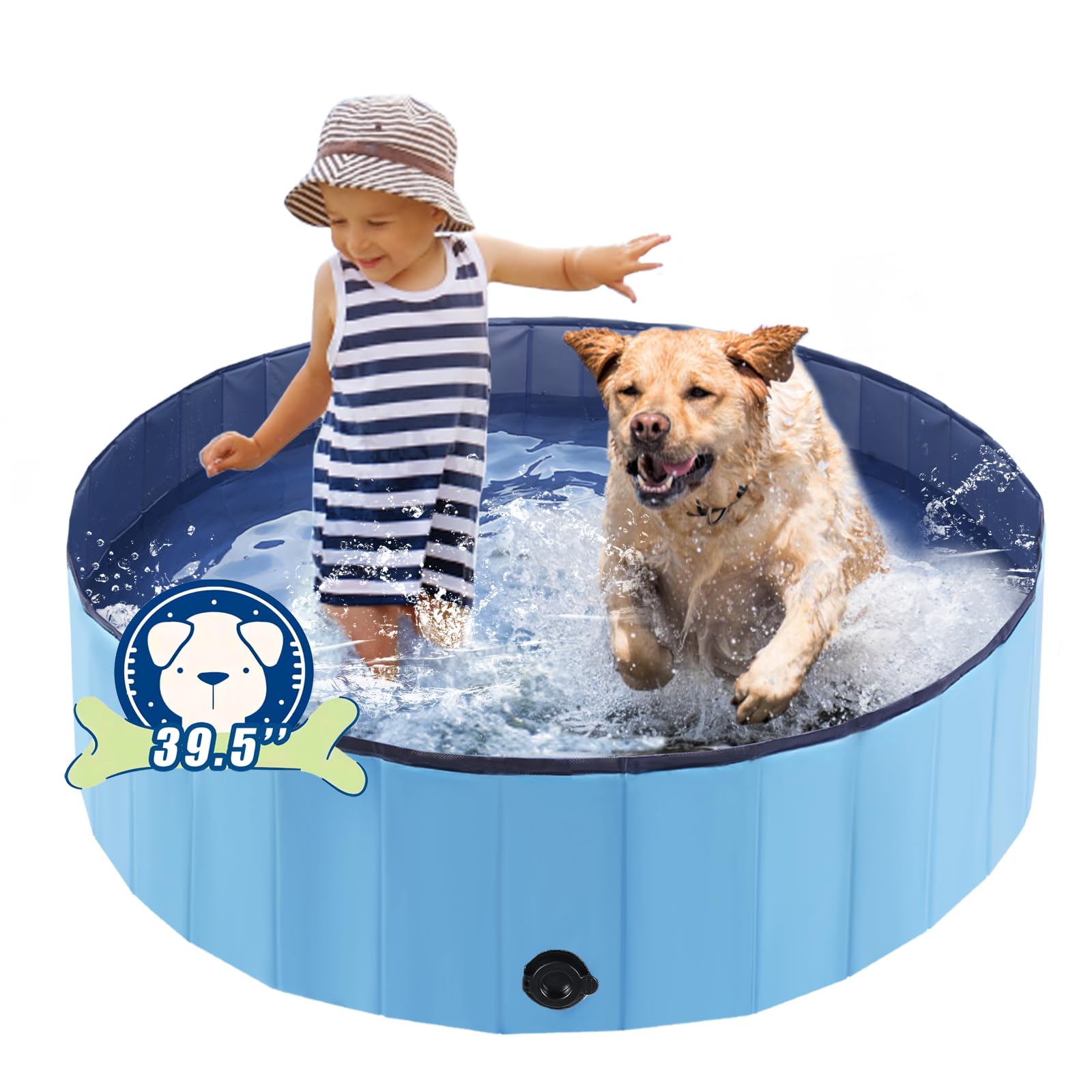 Amazon.com: Foldable Dog Bath Swimming Pool Plastic Kiddie Pool ...