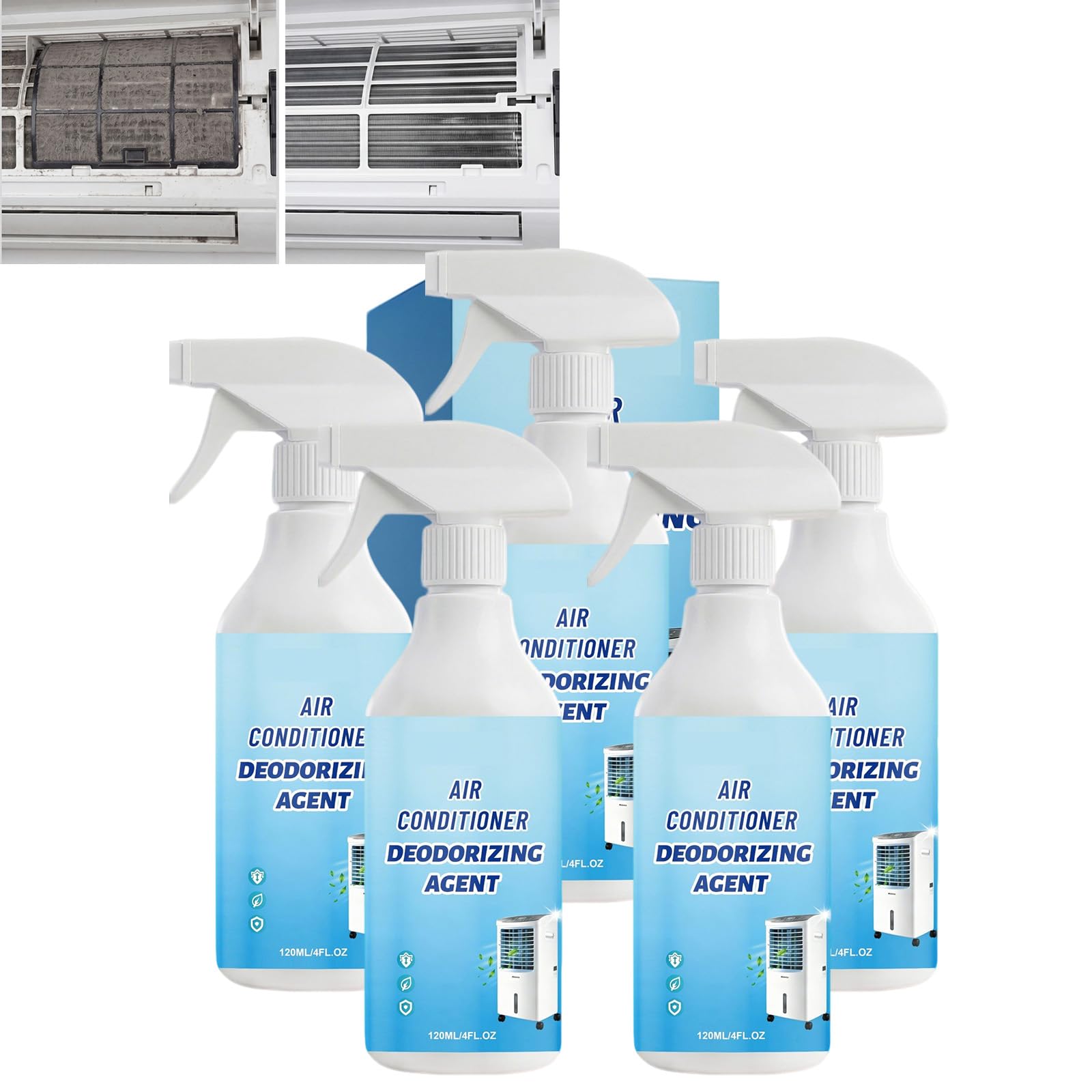 AC-Spulenreiniger, Klimaanlagenreiniger, Verdampferspulenreiniger, Auto-AC-Reiniger, Fenster-AC-Reiniger, AC-Pro-Entlüftungs- und Kanalreiniger, Trockner-Entlüftungsreiniger, Evap-Schaum ohne. (5PCS)