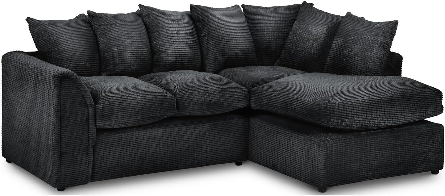 Bravo Corner Sofa in Porto Black Left Hand Cotton Fabric Sofa 3