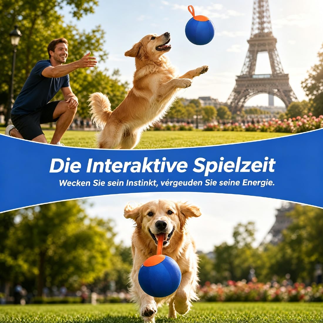 Treibball für Hunde, Aufblasbarer Bissfester Herding Ball Hund, Interaktiver Hundespielzeugball & Trainingswerkzeug, Geeignet für Hütehunde und Viele Andere Hunderassen (A,45CM)