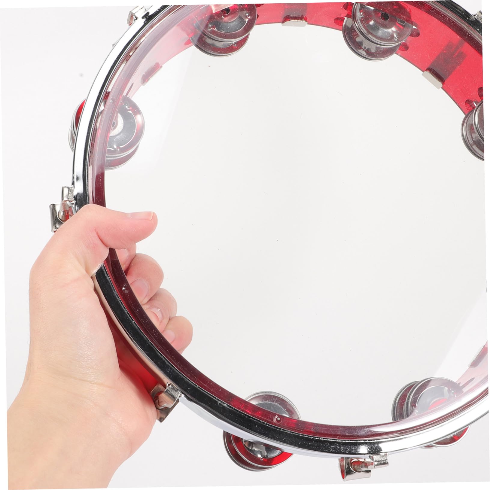 Gatuida Tamburello Mano Strumento Percussione Campana Portatile Per Ragazzo Ragazza Tamburo Mano Per Banda Tamburello Educativo Suono e Nitido Per Stimolare Interesse Musicale e Sviluppo s