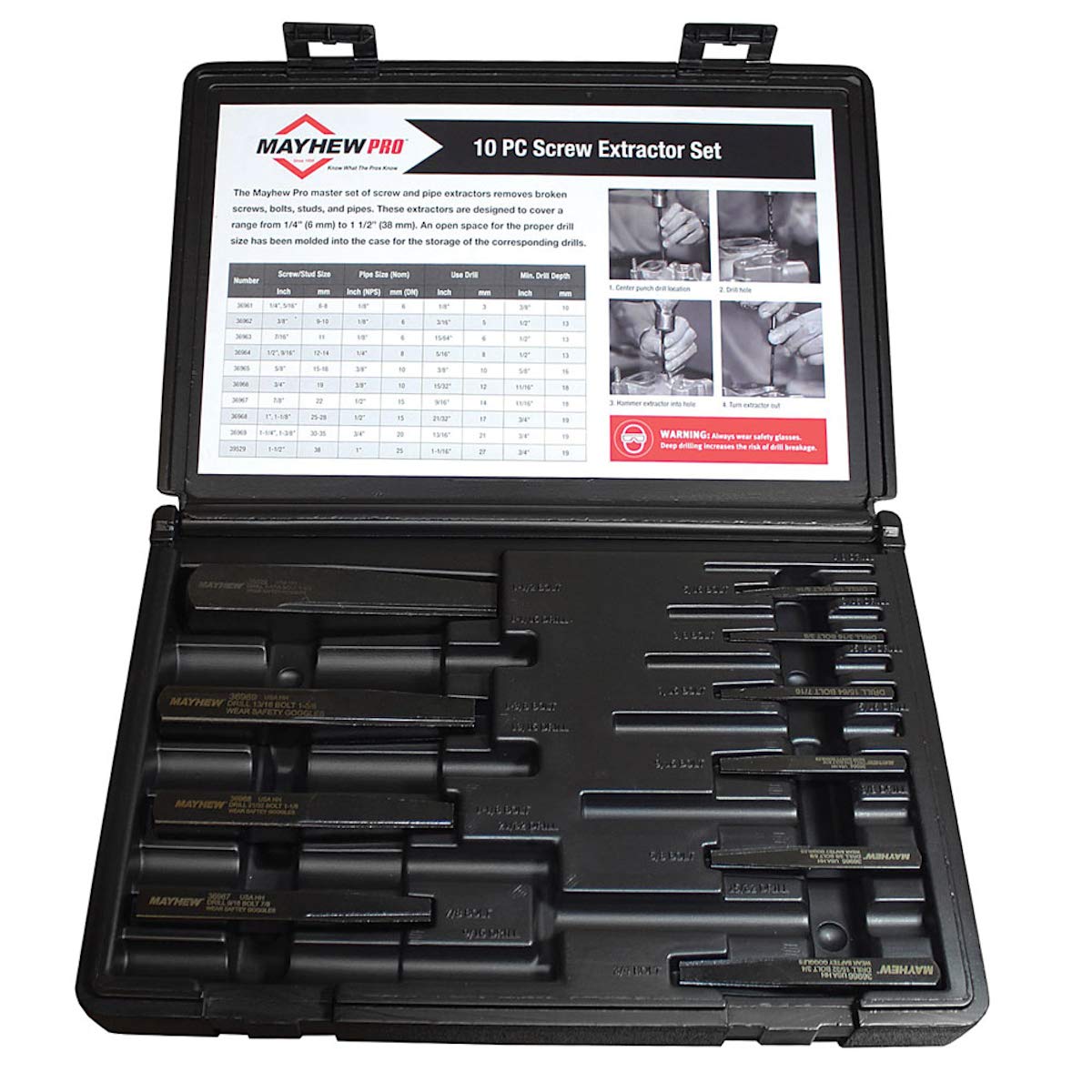 Photo 1 of Mayhew Tools MAY-37345 Screw Extractor Set - 10 Piece