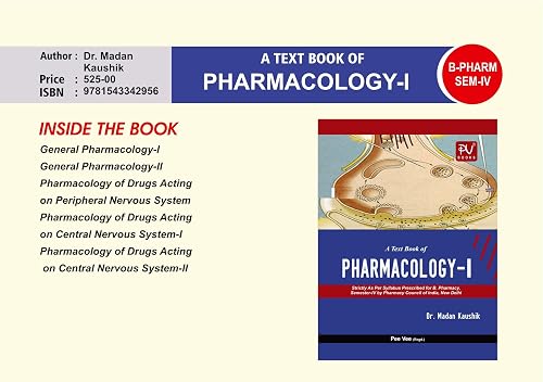 PV TEXTBOOK OF PHARMACOLOGY -I (4TH SEM) (B.PHARM)